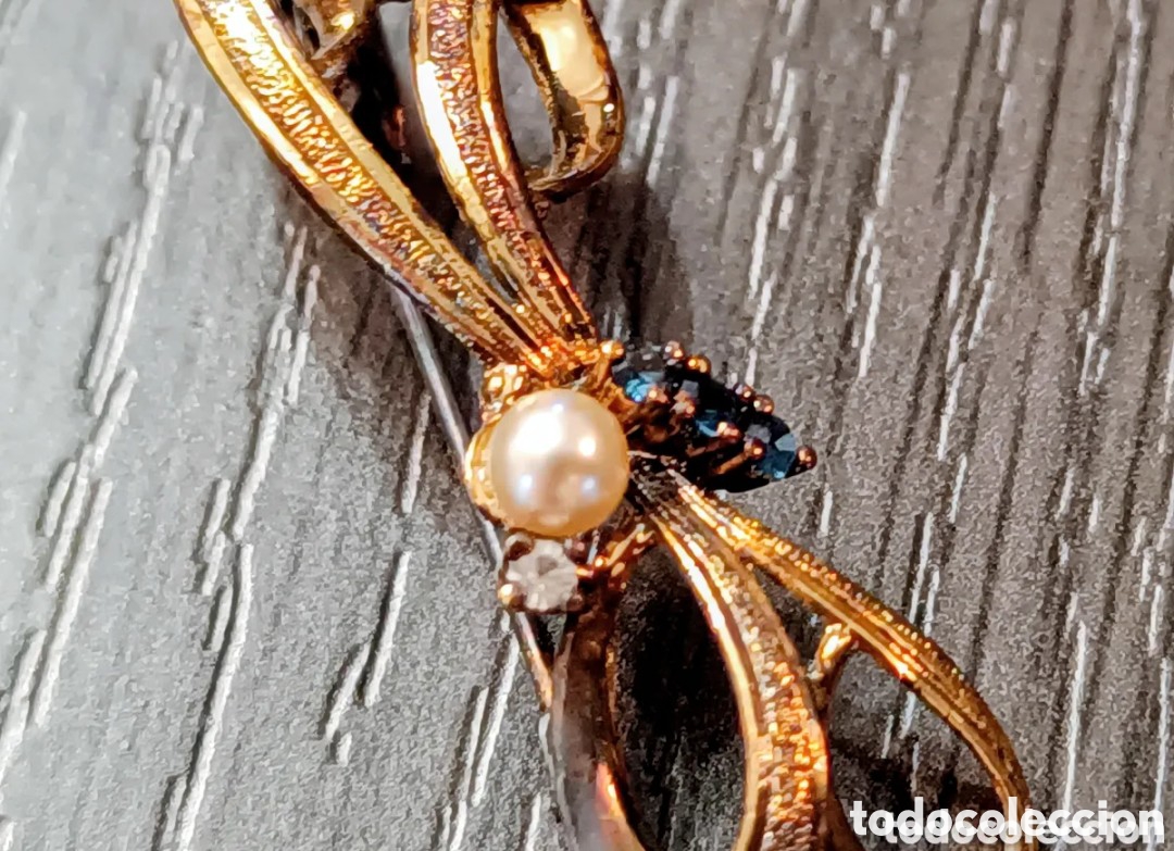 Joyeria: Antiguo Broche Chapado en Oro - Foto 4