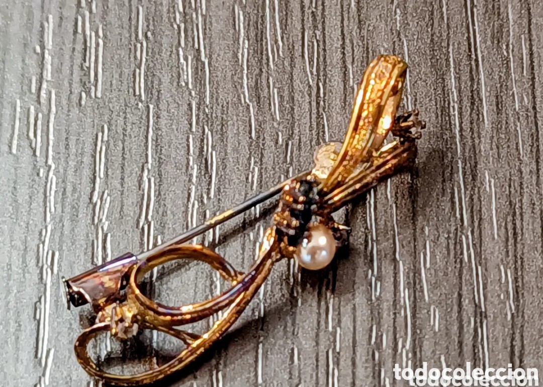Joyeria: Antiguo Broche Chapado en Oro - Foto 6