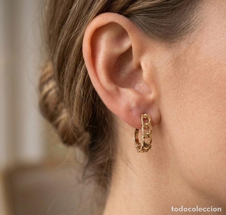 Joyeria: Pendientes Oro 18k Dise&ntilde;o Eslabones Entrelazados 1.5 gr.