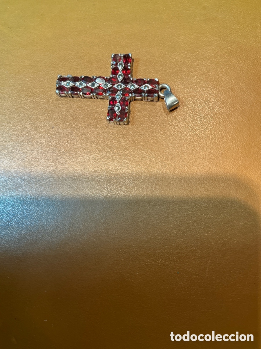 Joyeria: Cruz vintage plata y granate - Foto 4