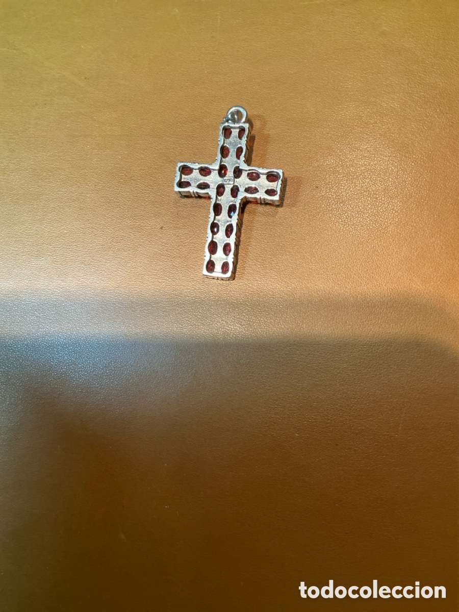 Joyeria: Cruz vintage plata y granate - Foto 5