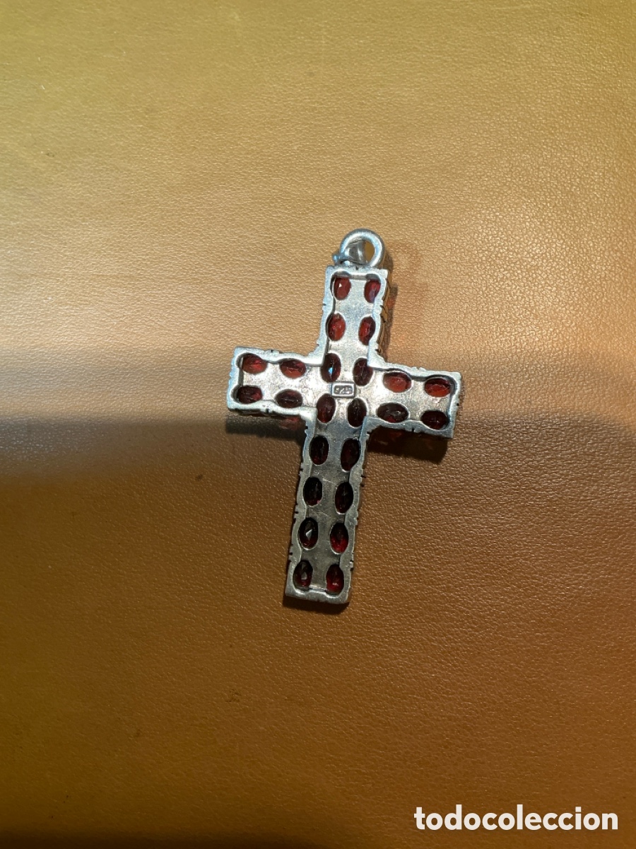 Joyeria: Cruz vintage plata y granate - Foto 6