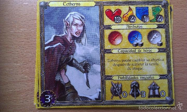 Juegos antiguos: HOJA DE HEROE TETHERYS, DESCENT VIAJE A LAS TINIEBLAS, 1&ordf; EDICION. - Foto 1