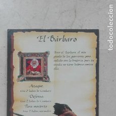 Juegos Antiguos: HEROQUEST HERO QUEST MB TARJETA EL BARBARO (PERTENECE A LA VERSION AMPLIADA)