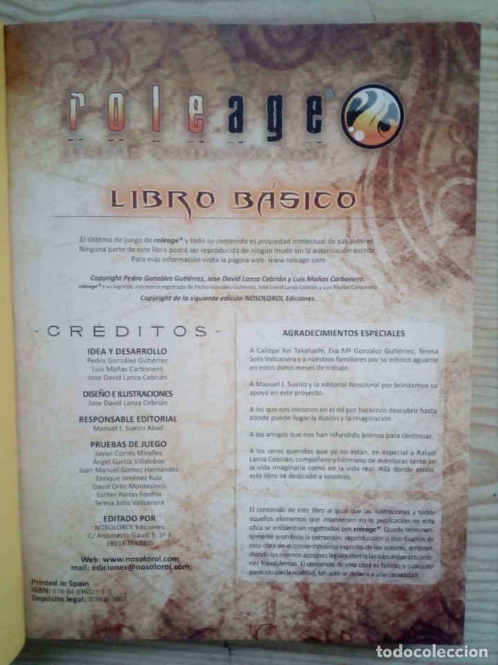 Juegos antiguos: Roleage - Libro Basico 1 - NSR - 2007 - Foto 3