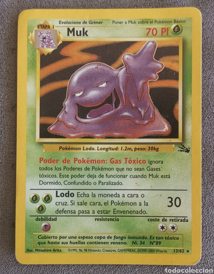 carta muk 13/62 holo - lodo trading card pokemo - Buy Other role-playing  games and strategy games on todocoleccion