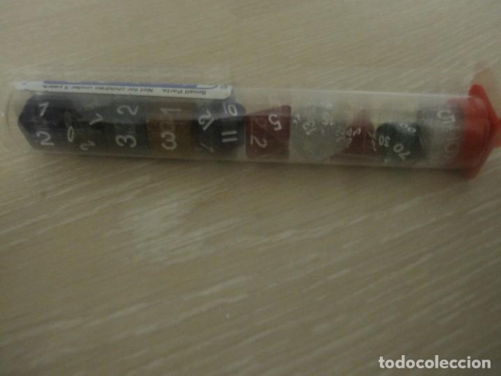 Juegos antiguos: 10 dados glitter polyhedral. USA. ROL - Foto 2