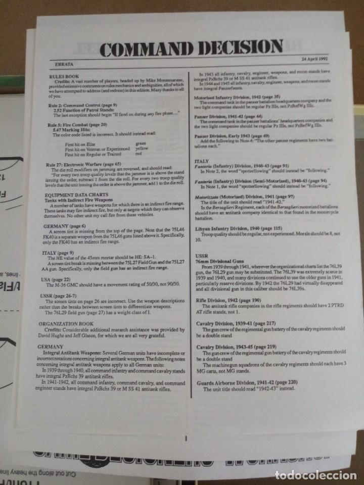 Juegos antiguos: Wargame Command Decision - Reglamento para combate con figuras de la SGM de GDW - Foto 11