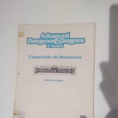Juegos Antiguos: COMPENDIO DE MONSTRUOS CUATRO REINOS OLVIDADOS IV 4 - ADVANCED DUNGEONS AND DRAGONS. Lote 361817940