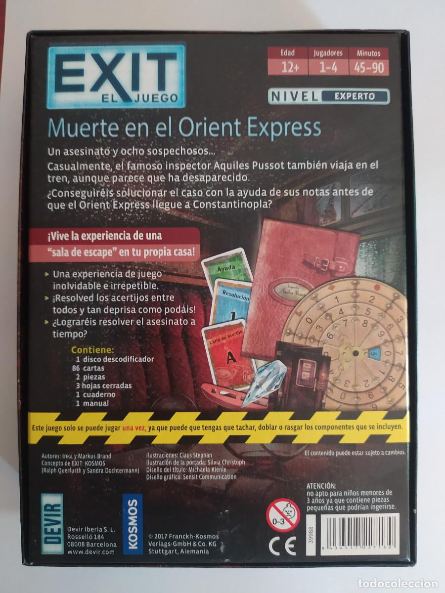 Juegos antiguos: DEVIR MUERTE EN EL ORIENT EXPRES EXIT EL JUEGO NIVEL EXPERTO - Foto 3