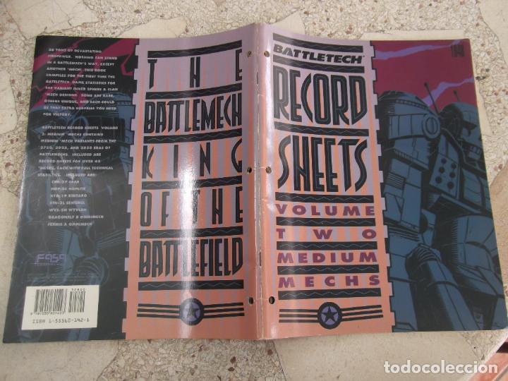 Juegos antiguos: battletech, record sheets, volume , two, mediun mechs, 22x28, 1990 - Foto 1