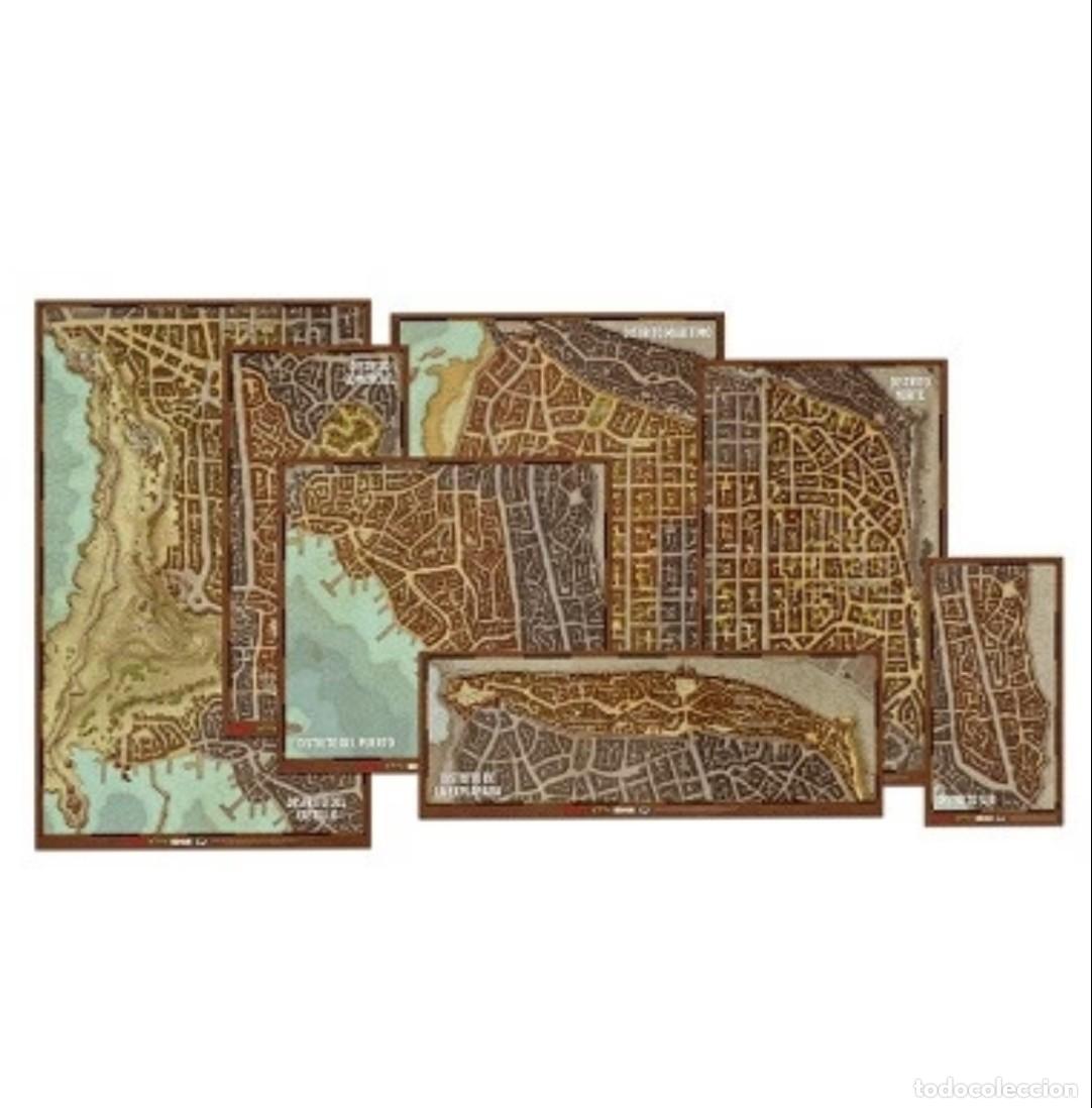 Juegos antiguos: Dungeons & Dragons: Set de Mapas de los Distritos de Waterdeep NUEVO - Foto 1
