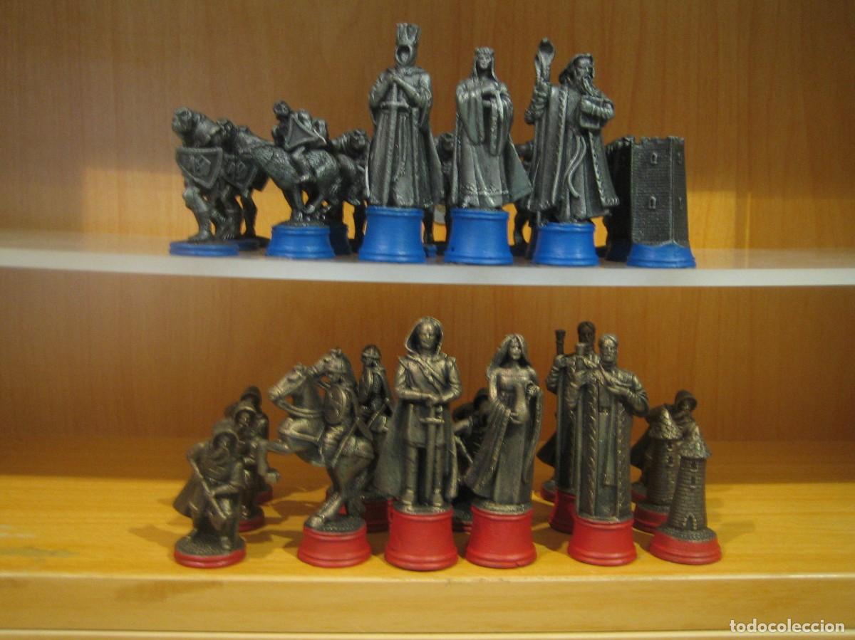 Juegos Antiguos: FIGURA DE FANTASIA DE PLOMO - AJEDREZ REFERENCIA 6E COMPLETO 32 PIEZAS - ENVEJECIDOS