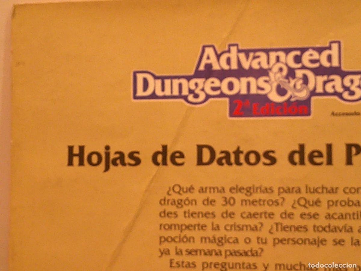 Juegos antiguos: ADVANCED DUNGEONS & DRAGONS 2&ordf; EDICION HOJAS DE DATOS DEL PERSONAJE - ZINCO - Foto 2