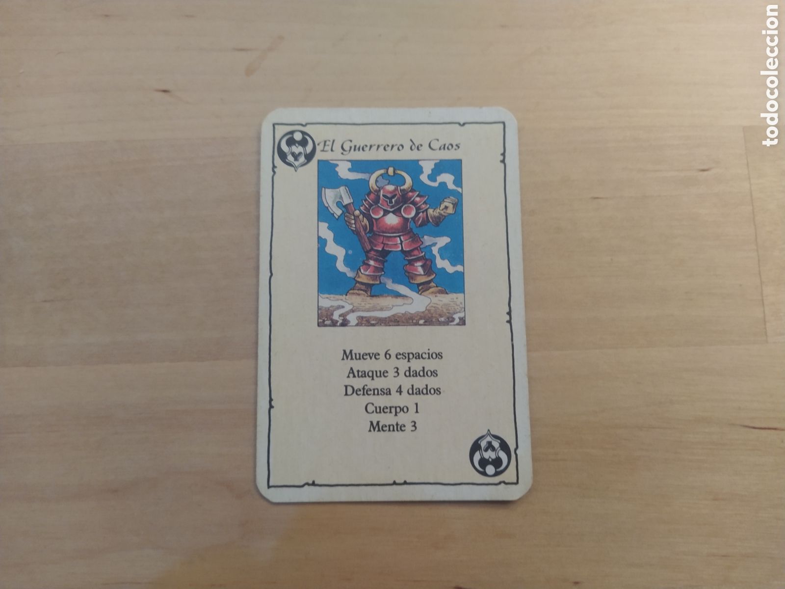 Juegos antiguos: HERO QUEST - CARTA EL GUERRERO DEL CAOS - Foto 1