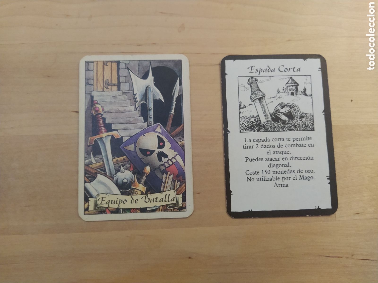 Juegos antiguos: HERO QUEST - CARTA DE EQUIPO DE BATALLA ESPADA CORTA - Foto 1