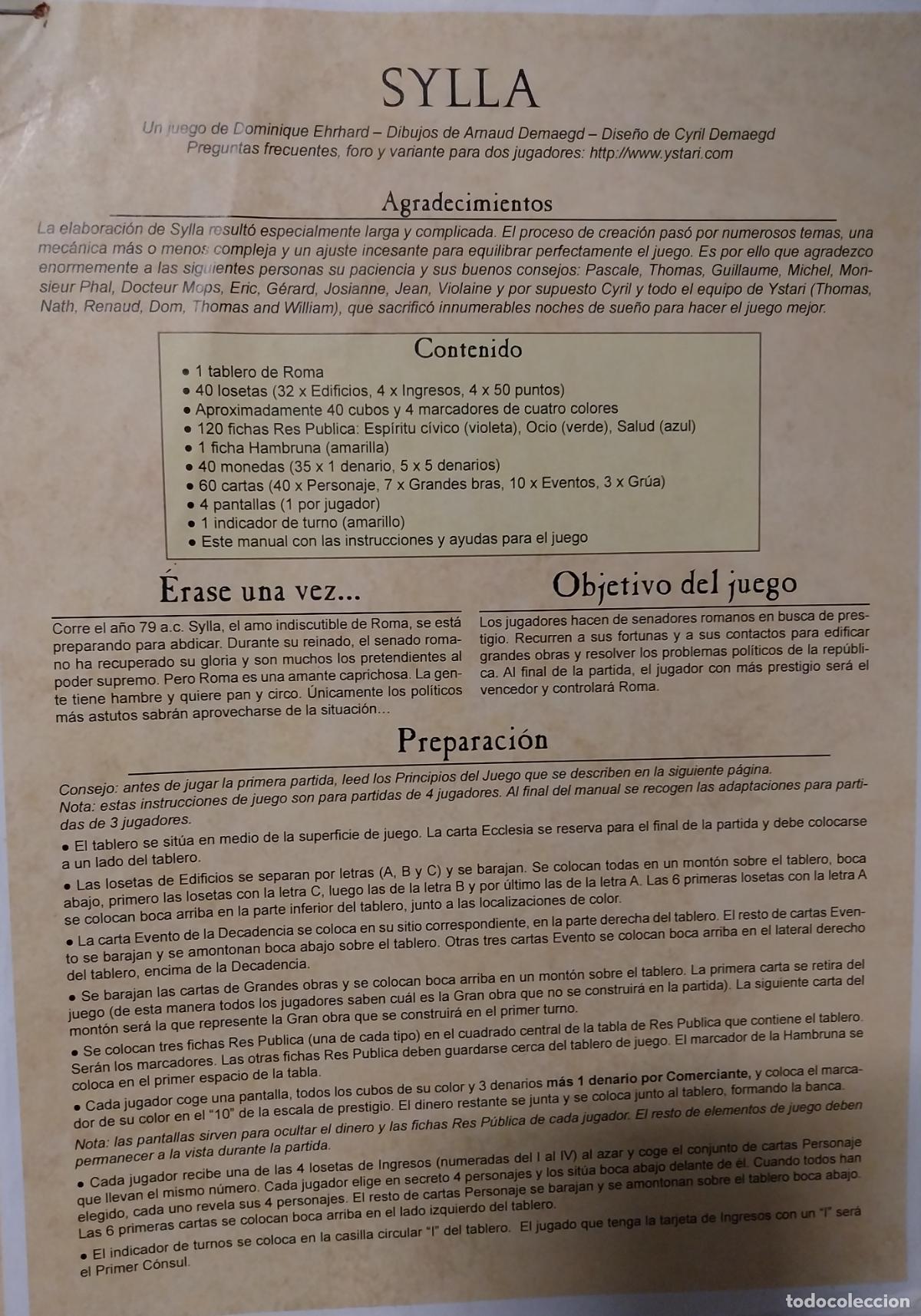 Juegos antiguos: traduccion juego sylla - Foto 1