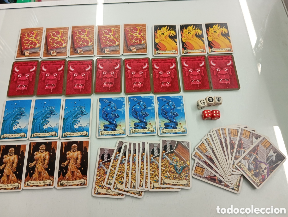 Juegos Antiguos: LOTE 3 DADOS Y 48 CARTAS ORIGINALES DE 1989 HERO QUEST DE MB GAMES WORKSHOP HEROQUEST