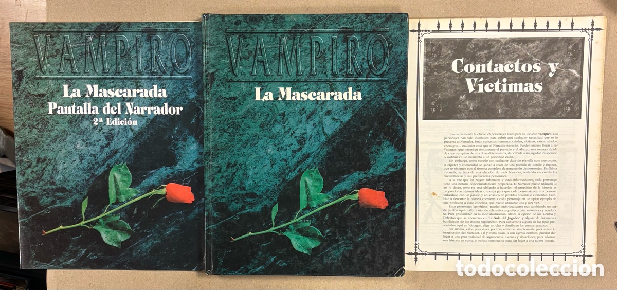 Jeux Anciens: VAMPIRO: LA MASCARADA. MARK REIU HAGEN. LA FACTOR&Iacute;A DE IDEAS 1994. #1001. CON PANTALLA DEL DIRECTOR