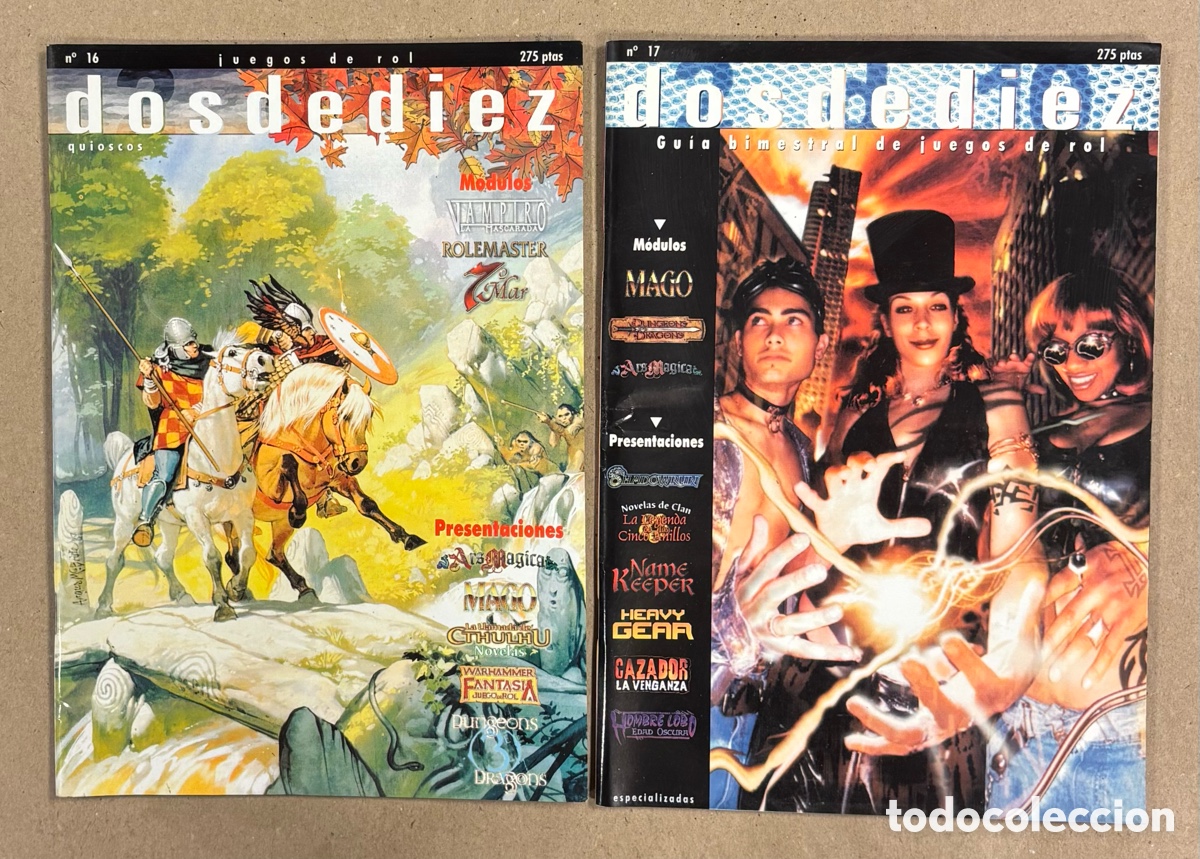 Juegos Antiguos: DOSDEDIEZ N&deg; 16 y 17 (2000/01). GU&Iacute;A BIMESTRAL DE JUEGOS DE ROL. LOTE DE 2 N&Uacute;MEROS.