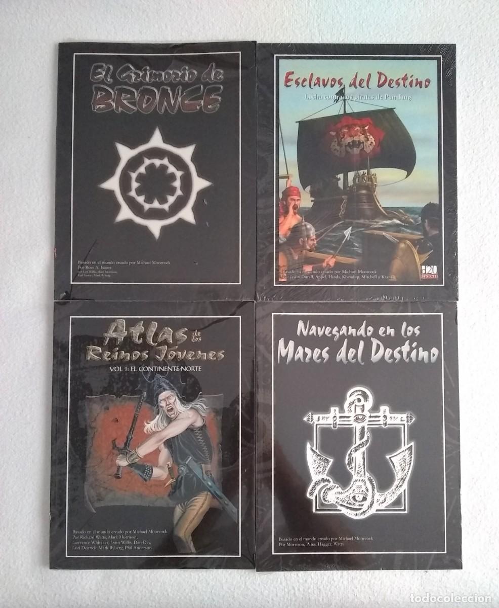 Juegos Antiguos: ELRIC GRIMORIO BRONCE + ESCLAVOS DESTINO + ATLAS REINOS J&Oacute;VENES + NAVEGANDO MARES ROL PRECINTADO