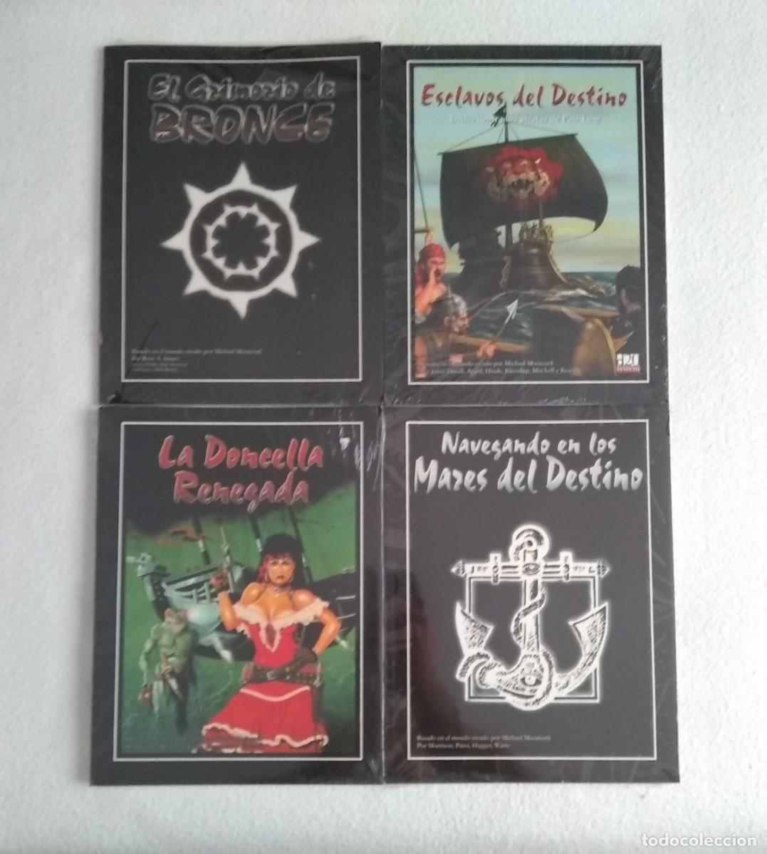 Juegos Antiguos: ELRIC GRIMORIO BRONCE + ESCLAVOS DESTINO + DONCELLA RENEGADA + NAVEGANDO MARES ROL PRECINTADO