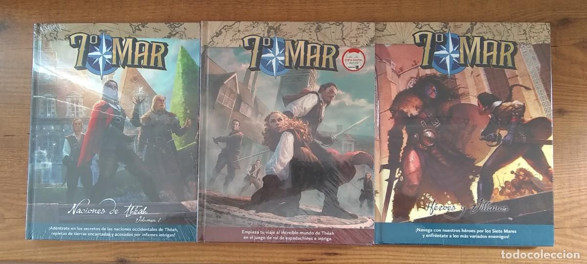 Juegos Antiguos: 7 MAR JUEGO DE ROL LIBRO B&Aacute;SICO + NACIONES DE TH&Eacute;AH VOL. 1 + H&Eacute;ROES Y VILLANOS NOSOLOROL PRECINTADO