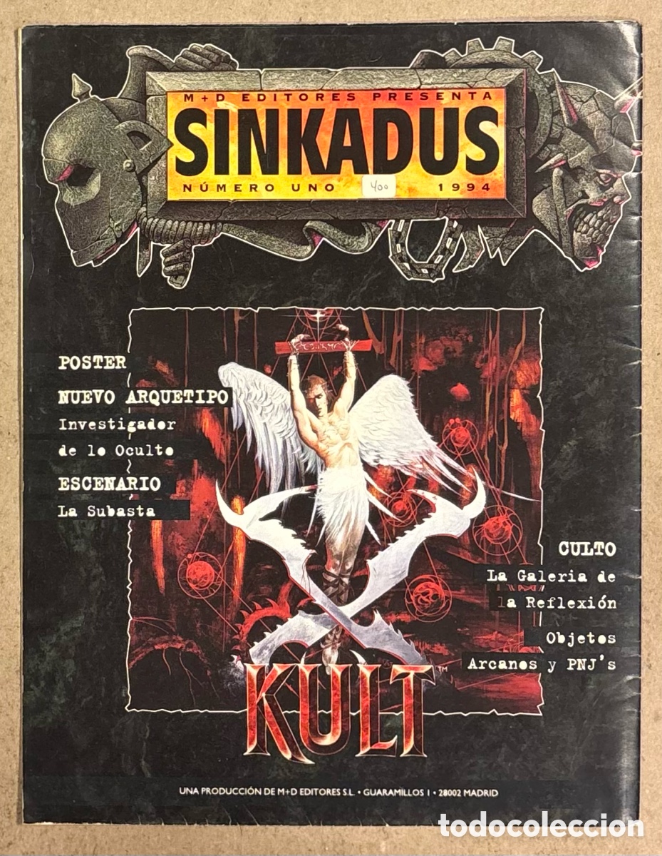 Juegos Antiguos: SINKADUS N&deg; 1 (M+D EDITORES 1994). KULT: POSTER - NUEVO ARQUETITO - ESCENARIO. JUEGO DE ROL