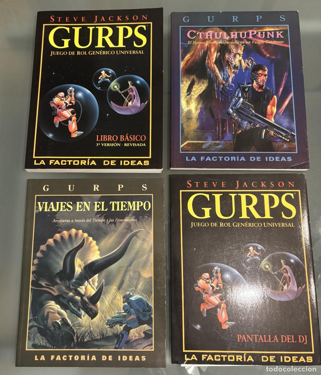 Juegos Antiguos: PACK LOTE GURPS Manual B&aacute;sico + Pantalla + Viajes en el tiempo + CthulhuPunk
