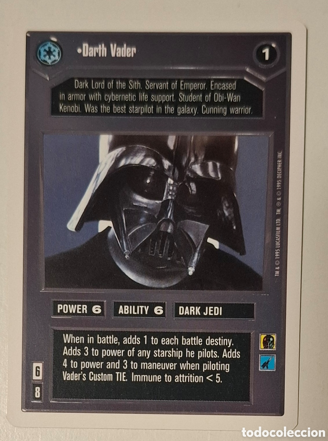 Juegos Antiguos: Star Wars ccg Darth Vader unlimited premiere Decipher