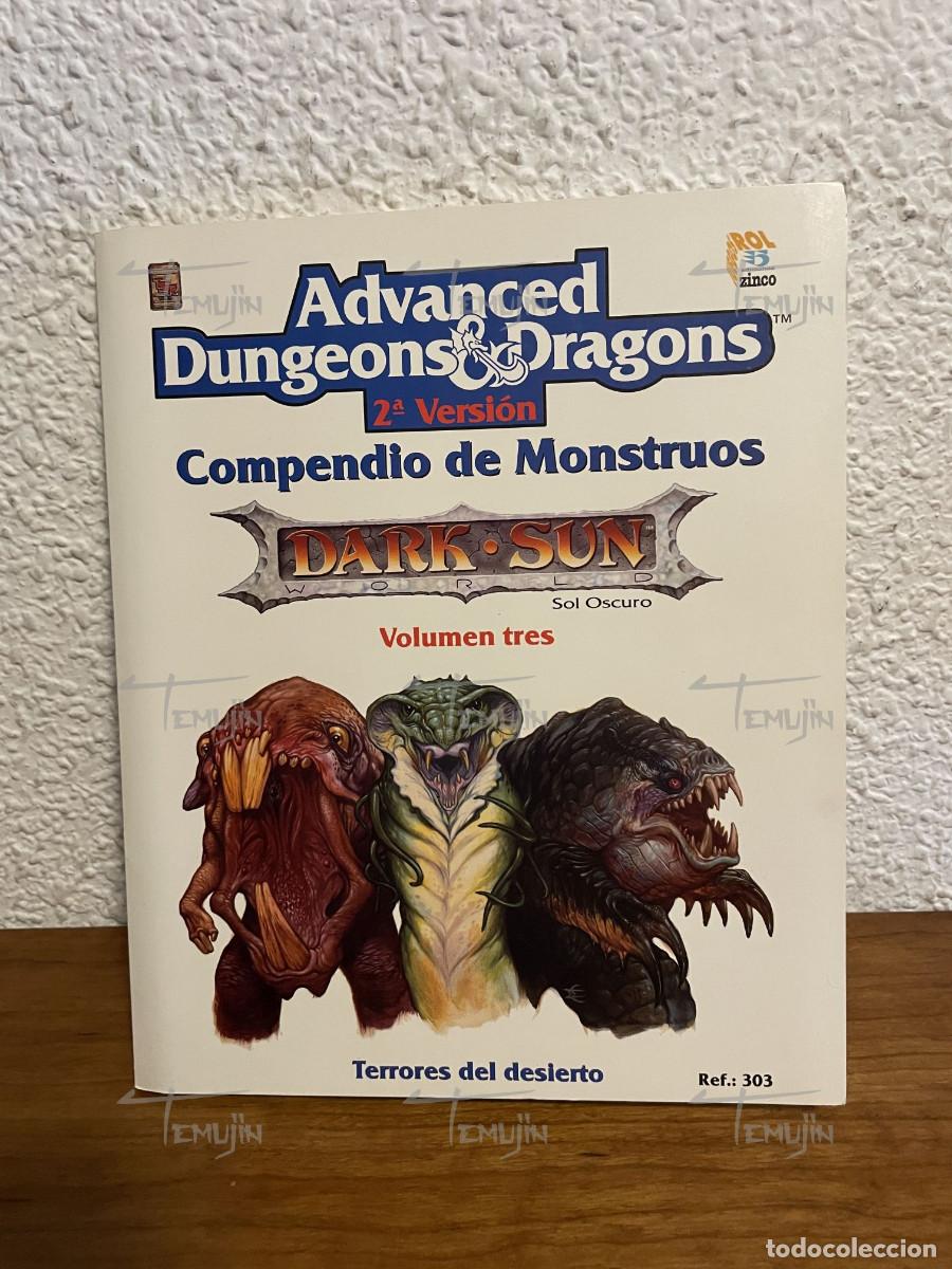 Juegos Antiguos: Advanced Dungeons and Dragons - Compendio de Monstruos DARK SUN Volumen 3 - Juego de rol