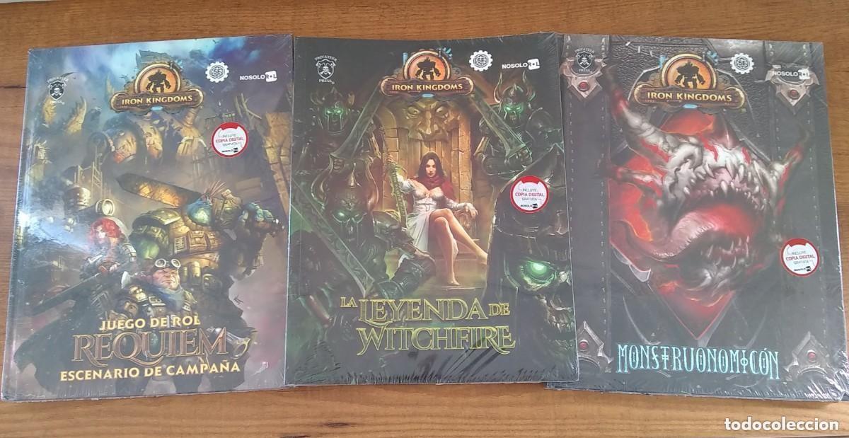 Juegos antiguos: IRON KINGDOMS: R&Eacute;QUIEM JUEGO DE ROL ESCENARIO CAMPA&Ntilde;A + MONSTRUONOMIC&Oacute;N + LEYENDA WITCHFIRE