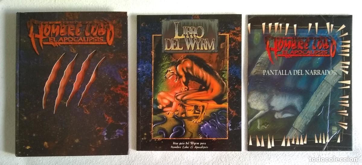 Juegos antiguos: HOMBRE LOBO EL APOCALIPSIS: MANUAL B&Aacute;SICO + PANTALLA DEL NARRADOR + LIBRO DEL WYRM JUEGO DE ROL