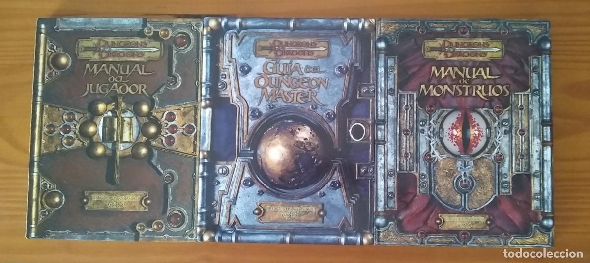 Juegos antiguos: MANUAL DEL JUGADOR + GU&Iacute;A DEL DUNGEON MASTER + MANUAL DE MONSTRUOS DUNGEONS & DRAGONS 3.5 JUEGO ROL