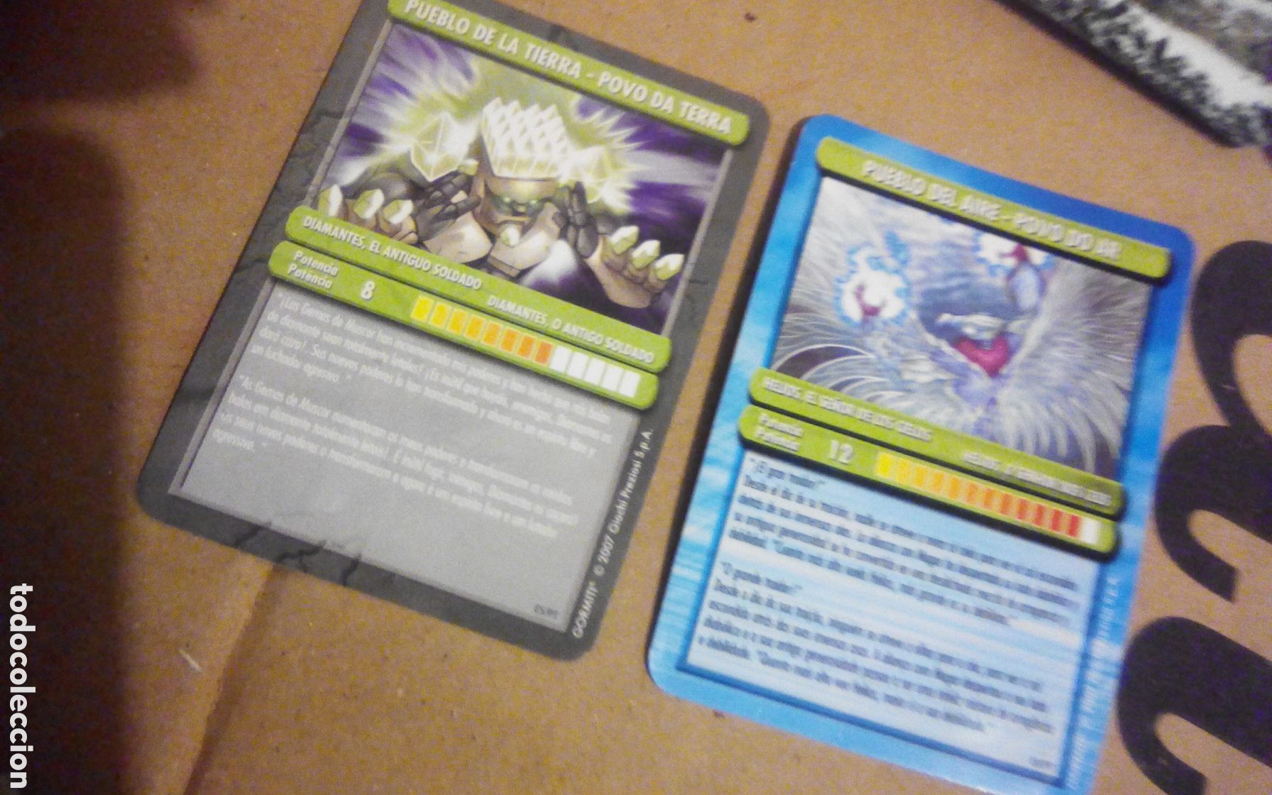 Juegos antiguos: 2 Cartas Gormiti. Los invencibles se&ntilde;ores de la naturaleza. Diamantes - Helios.