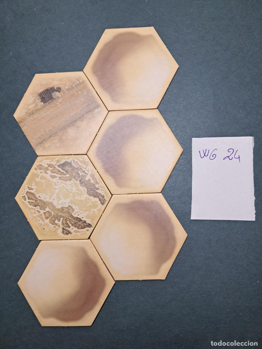 Juegos antiguos: 6 Hex&aacute;gonos de terreno desierto de doble cara (las dos caras diferentes de cada hex&aacute;gono)