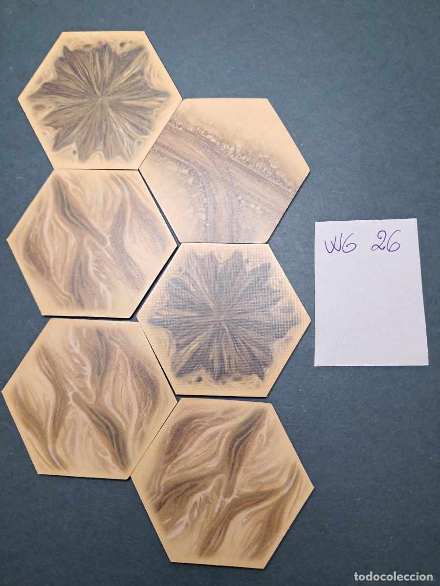 Juegos antiguos: 6 Hex&aacute;gonos de terreno desierto de doble cara (las dos caras diferentes de cada hex&aacute;gono)