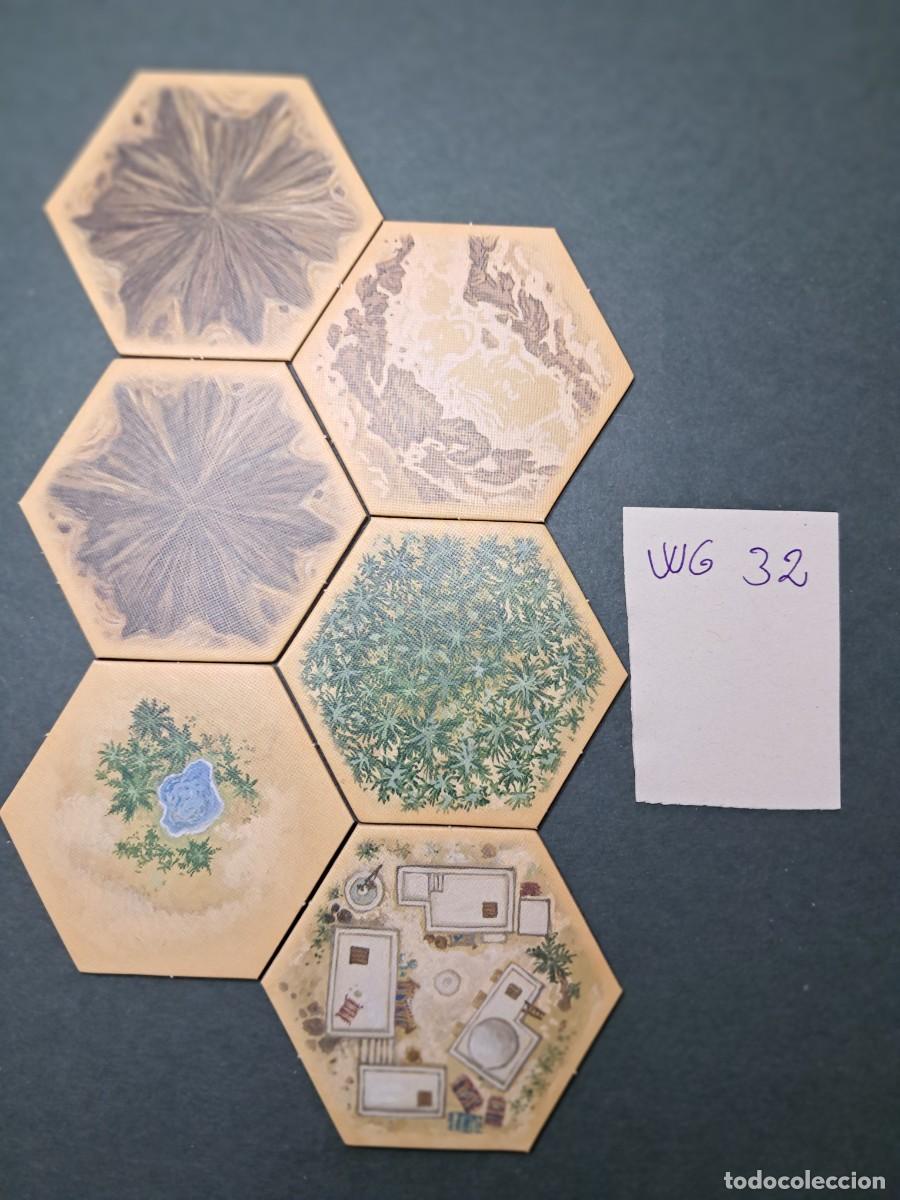 Juegos antiguos: 6 Hex&aacute;gonos de terreno desierto de doble cara (las dos caras diferentes de cada hex&aacute;gono)