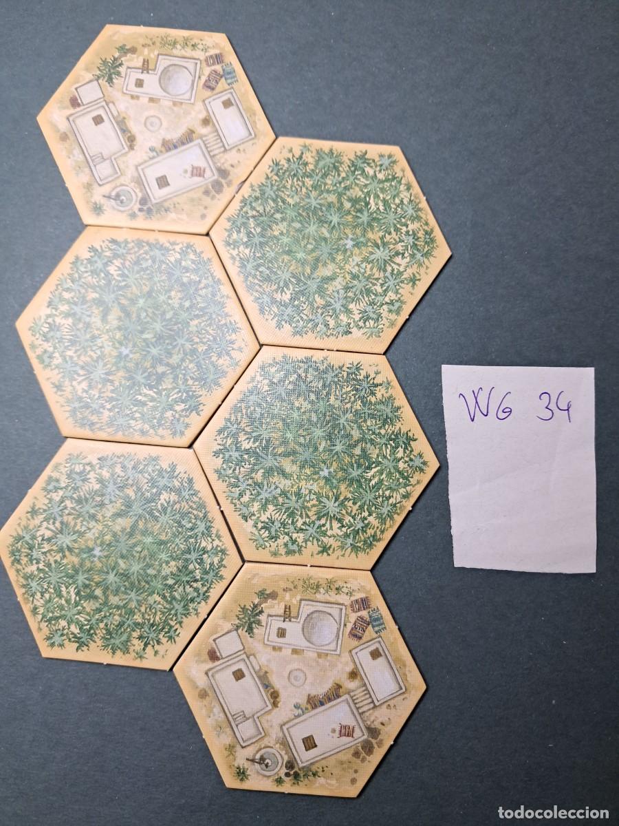Juegos antiguos: 6 Hex&aacute;gonos de terreno desierto de doble cara (las dos caras diferentes de cada hex&aacute;gono)