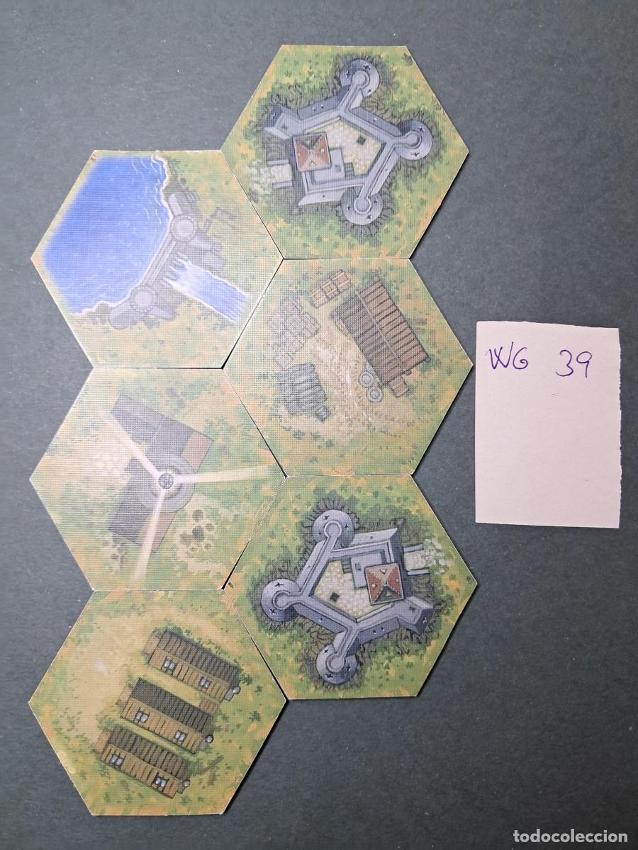 Juegos antiguos: 6 Hex&aacute;gonos de terreno camino de doble cara (las dos caras diferentes de cada hex&aacute;gono)