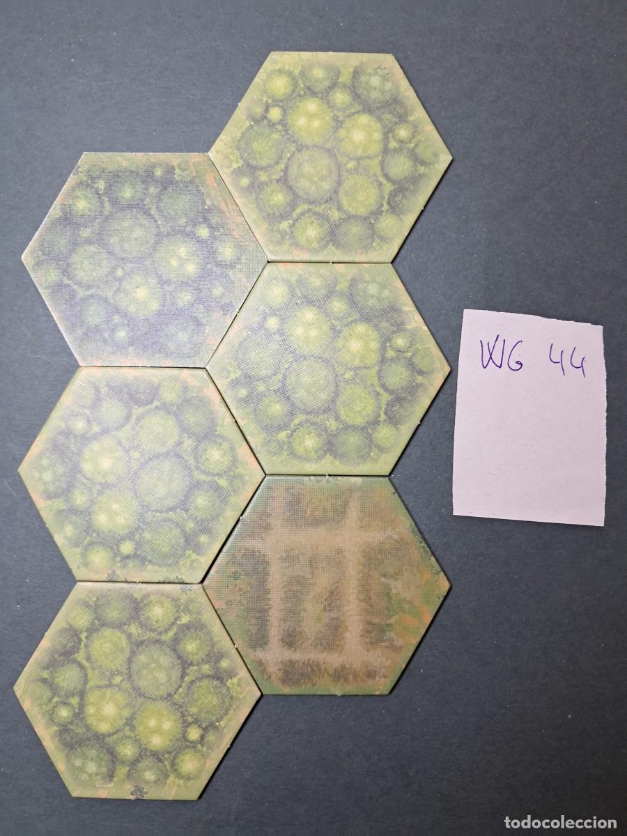 Juegos antiguos: 6 Hex&aacute;gonos de terreno rio de doble cara (las dos caras diferentes de cada hex&aacute;gono)