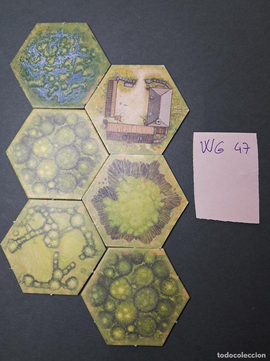 Juegos antiguos: 6 Hex&aacute;gonos de terreno varios de doble cara (las dos caras diferentes de cada hex&aacute;gono)
