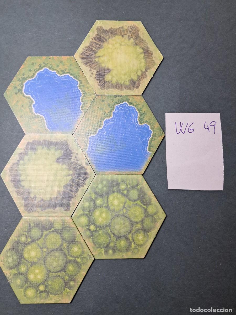 Juegos antiguos: 6 Hex&aacute;gonos de terreno varios de doble cara (las dos caras diferentes de cada hex&aacute;gono)