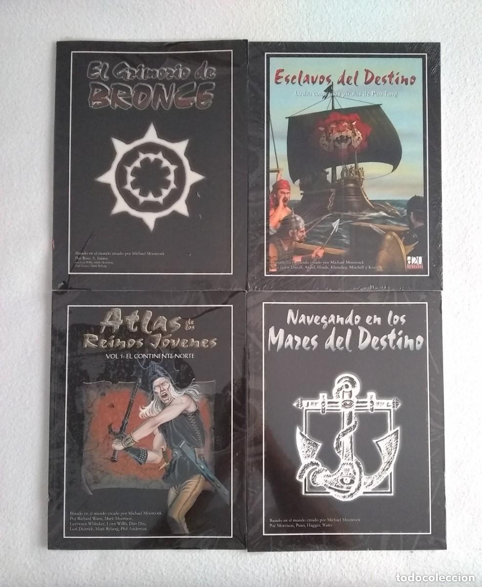 Juegos antiguos: ELRIC GRIMORIO BRONCE + ESCLAVOS DESTINO + ATLAS REINOS J&Oacute;VENES + NAVEGANDO MARES ROL PRECINTADO