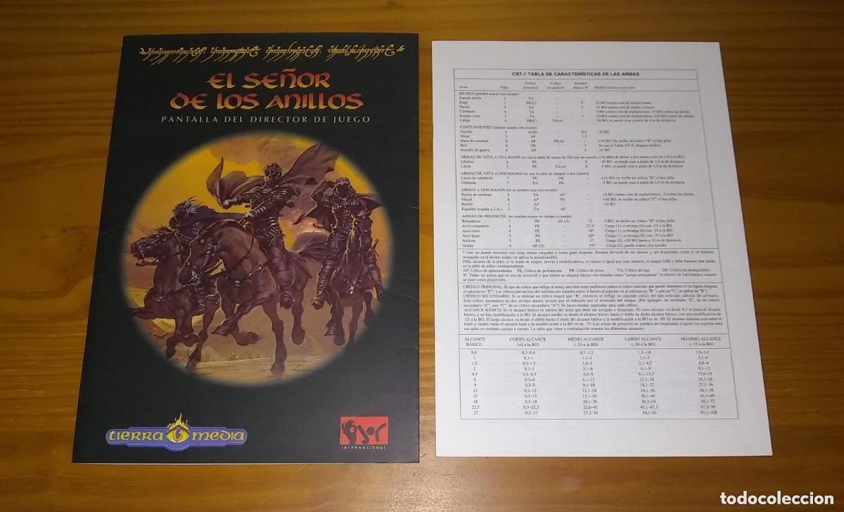 Juegos antiguos: PANTALLA DEL DIRECTOR DE JUEGO SUPLEMENTO EL SE&Ntilde;OR DE LOS ANILLOS JUEGO DE ROL JOC
