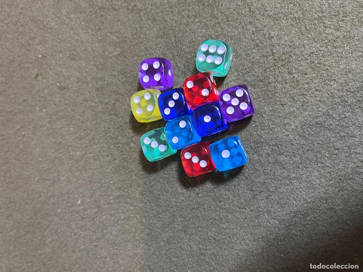 Juegos antiguos: Lote 11 Dados D6 Transl&uacute;cidos Multicolor para Juegos de Mesa Rol Wargames Dungeons & Dragons