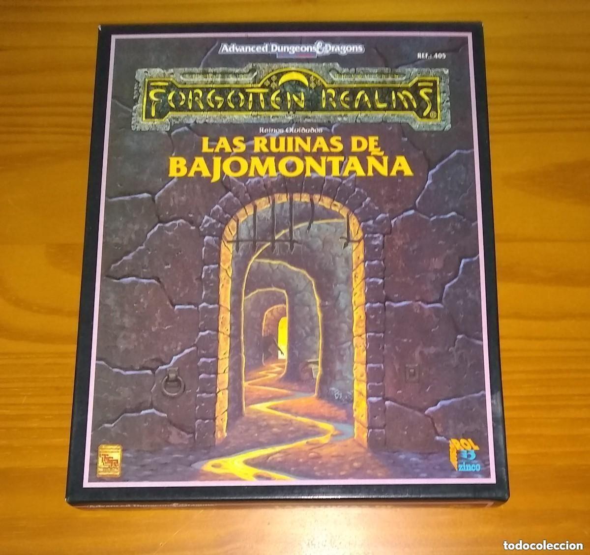 Juegos antiguos: LAS RUINAS DE BAJOMONTA&Ntilde;A ADVANCED DUNGEONS & AND DRAGONS REINOS OLVIDADOS JUEGO DE ROL ZINCO