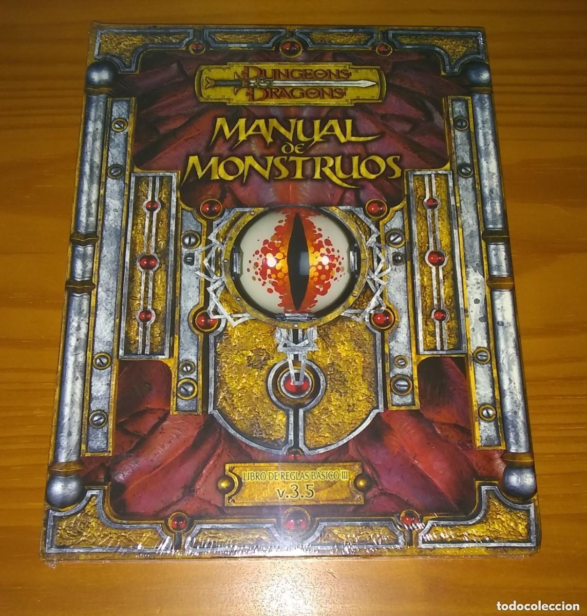 Juegos antiguos: MANUAL DE MONSTRUOS LIBRO DE REGLAS B&Aacute;SICO III 3.5 DUNGEONS & AND DRAGONS JUEGO ROL DEVIR PRECINTADO