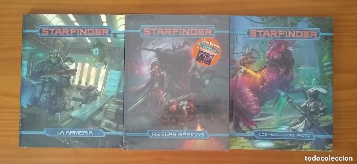 Juegos antiguos: STARFINDER MANUAL B&Aacute;SICO + LA ARMER&Iacute;A + LOS MUNDOS DEL PACTO JUEGO DE ROL DEVIR PRECINTADO