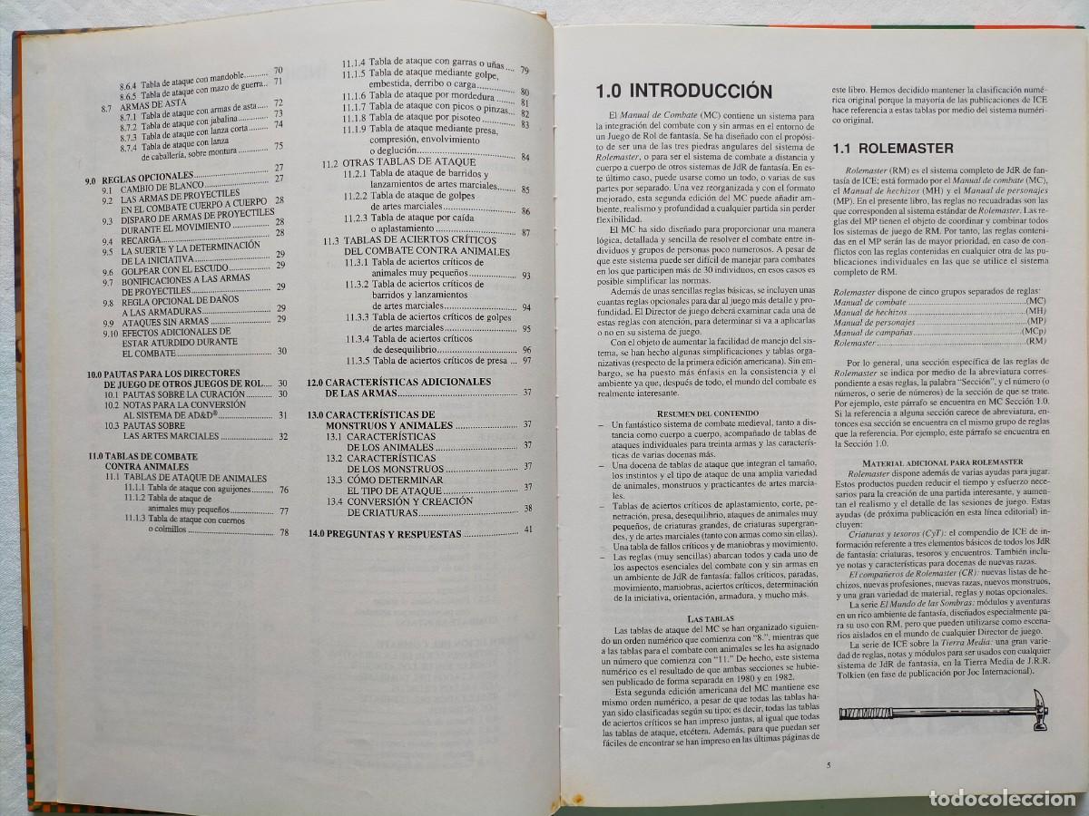 Juegos antiguos: ROLEMASTER. Manual de Combate. Ref. 3102 - JOC Internacional 1993 - Foto 4